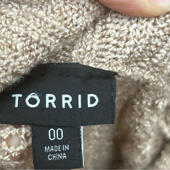 Torrid Light Brown Turtleneck Fisherman Sweater - Picture 10 of 10
